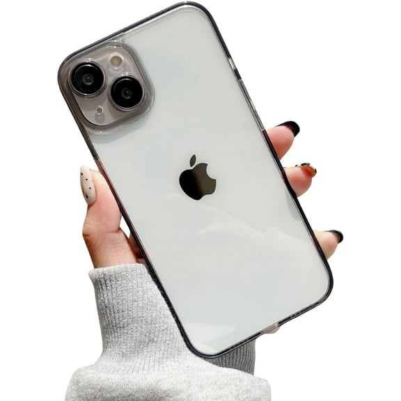 Compatible with iPhone Case,Crystal Clear Transparent[Not Yellowing],[ Drop Protection] with Camera Lens Protector Soft Shockproof Cover Phone Case (Black, iPhone 14 Pro)