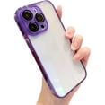 thumbnail image 1 of Compatible with iPhone Case,Crystal Clear Transparent[Not Yellowing],[ Drop Protection] with Camera Lens Protector Soft Shockproof Cover Phone Case (Purple, iPhone 14 Pro Max), 1 of 6