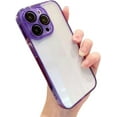 thumbnail image 1 of Compatible with iPhone Case,Crystal Clear Transparent[Not Yellowing],[ Drop Protection] with Camera Lens Protector Soft Shockproof Cover Phone Case (Purple, iPhone 13 Pro), 1 of 6