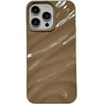 thumbnail image 1 of Compatible with iPhone Case,Curly Wave Water Ripple Shape Pattern Design Full Body Protection Soft Shockproof Cover Phone Case (Brown,iPhone 13 Pro Max), 1 of 8