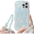 thumbnail image 1 of Compatible with iPhone Case,Curly Wavy Shape Cute Kawaii Flower Floral Camera Protection Wristband Strap Bracelet Chain Clear Soft Shockproof Cover Phone Case (White,iPhone 13 Pro Max), 1 of 6