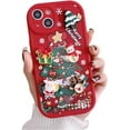 thumbnail image 1 of Compatible with iPhone Case,Cute 3D Merry Christmas Pattern [Compatible with Wireless Charging] Camera Lens Protection Soft Shockproof Cover Phone Case (Red,iPhone 12), 1 of 7