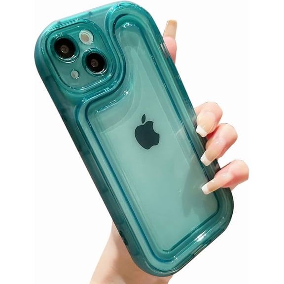 Compatible with iPhone Case,Cute Air Cushion Heavy Duty Clear Camera Lens Protection Transparent Soft Shockproof Cover Phone Case (Purple,iPhone 14 Pro Max)