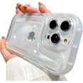thumbnail image 1 of Compatible with iPhone Case,Cute Air Cushion Heavy Duty Clear Camera Lens Protection Transparent Soft Shockproof Cover Phone Case (White,iPhone 14 Pro), 1 of 6