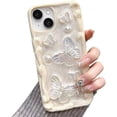 thumbnail image 1 of Compatible with iPhone Case,Cute Elegance Glitter Butterfly Pattern Silicone [ Drop&Full Body Protection] Shockproof Cover Phone Case (White,iPhone 14 Pro Max), 1 of 6