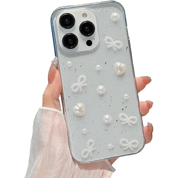 Compatible with iPhone Case,Cute Glitter Love Heart Sequins Liquid Sand Design,Clear Full Body Protection Soft Shockproof Cover Phone Case (White,iPhone 14 Pro Max)