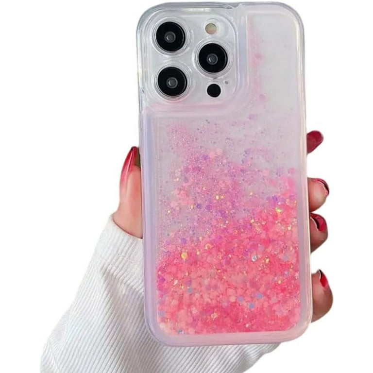 Compatible with iPhone Case,Cute Glitter Luminous Flowing Liquid
