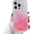 thumbnail image 1 of Compatible with iPhone Case,Cute Glitter Luminous Flowing Liquid Sand Clear [ Drop & Camera Lens Protection] Shockproof Cover Phone Case (Pink,iPhone 13 Pro Max), 1 of 6
