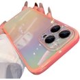 thumbnail image 1 of Compatible with iPhone Case,Cute Gradient Colorful Laser Holographic Glitter Sparkle Bling Clear Silicone Bumper Soft Shockproof Cover Phone Case (Orange,iPhone 14 Pro), 1 of 8