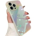 thumbnail image 1 of Compatible with iPhone Case,Cute Gradient Colorful Laser Holographic Glitter Sparkle Bling Clear Silicone Bumper Soft Shockproof Cover Phone Case (White,iPhone 13 Pro), 1 of 7