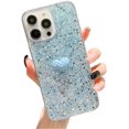 thumbnail image 1 of Compatible with iPhone Case,Cute Kawaii 3D Love Heart Shiny Glitter Bling Sparkly Clear [ Drop & Full Body Protection] Shockproof Cover Phone Case (Blue,iPhone 14 Plus), 1 of 7