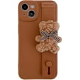 thumbnail image 1 of Compatible with iPhone Case,Cute Kawaii Cartoon Fluffy Furry Bear Wristband Strap Bracelet Chain Camera Lens Protection Shockproof Cover Phone Case (Brown,iPhone 13 Pro), 1 of 8