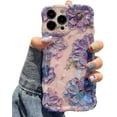 thumbnail image 1 of Compatible with iPhone Case,Cute Laser Flower Floral Wavy Curly Water Ripple Bumper Silicone [ Drop&Camera Lens Protection] Shockproof Cover Phone Case (Purple,iPhone 11 Pro Max), 1 of 6