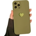 thumbnail image 1 of Compatible with iPhone Case,Cute Lovely 3D Heart Camera Lens Protection Bumper Soft Shockproof Cover Phone Case for Women Girls (Green,iPhone 14 Plus), 1 of 8