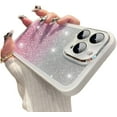 thumbnail image 1 of Compatible with iPhone Case,Cute Luxury Gradient Glitter Bling Sparkly Silicone Clear [ Drop&Camera Lens Protection] Shockproof Cover Phone Case (White,iPhone 15 Pro), 1 of 6