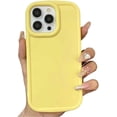 thumbnail image 1 of Compatible with iPhone Case,Cute Matte Liquid Silicone [ Drop & Camera Protection][Compatible with Wireless Charging] Shockproof Cover Phone Case (Yellow,iPhone 11), 1 of 8