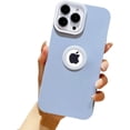thumbnail image 1 of Compatible with iPhone Case,Cute Matte Liquid Silicone Logo Window [ Drop & Camera Lens Protection] Shockproof Cover Phone Case (Blue,iPhone 11 Pro Max), 1 of 6