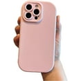 thumbnail image 1 of Compatible with iPhone Case,Cute Oval Bumper Electroplating Button Liquid Silicone [ Drop&Full Body Protection] Shockproof Cover Phone Case (Pink,iPhone 15), 1 of 6