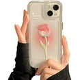 thumbnail image 1 of Compatible with iPhone Case,Cute Tulip Rose Flower Flower Camera Lens Protection Clear Soft Shockproof Cover Phone Case for Women Girls (Pink,iPhone 13), 1 of 4