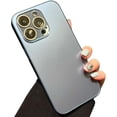 thumbnail image 1 of Compatible with iPhone Case,[ Drop Protection] Matte Tempered Glass Anti-Fingerprints Camera Lens Protection Soft Shockproof Cover Phone Case (Blue,iPhone 14), 1 of 8