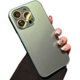 thumbnail image 1 of Compatible with iPhone Case,[ Drop Protection] Matte Tempered Glass Anti-Fingerprints Camera Lens Protection Soft Shockproof Cover Phone Case (Green,iPhone 12 Pro Max), 1 of 8