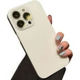 thumbnail image 1 of Compatible with iPhone Case,[ Drop Protection] Matte Tempered Glass Anti-Fingerprints Camera Lens Protection Soft Shockproof Cover Phone Case (White,iPhone 14 Pro), 1 of 8