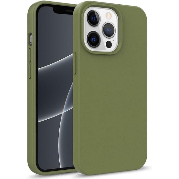 Compatible with iPhone Case,Ecofriendly Made of Plants Biodegradable Matte Full Body Protection Soft Shockproof Cover Phone Case (Green,iPhone 15 Pro)