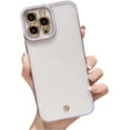 thumbnail image 1 of Compatible with iPhone Case,Electro Plated Bumper Clear [Compatible with Wireless Charging][Not Yellowing] Camera Lens Protection Soft Shockproof Cover Phone Case (Purple,iPhone 15 Pro), 1 of 7