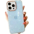 thumbnail image 1 of Compatible with iPhone Case,Electro Plated Camera Glitter Pearly Shell Pattern Full Body Protection Soft Shockproof Cover Phone Case (Blue,iPhone 13 Pro), 1 of 7