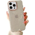 thumbnail image 1 of Compatible with iPhone Case,Electro Plated Camera Glitter Pearly Shell Pattern Full Body Protection Soft Shockproof Cover Phone Case (Grey,iPhone 15 Plus), 1 of 7