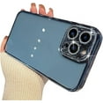 thumbnail image 1 of Compatible with iPhone Case,Electro Plated Glitter Bling Sparkle Camera Lens Bumper Protection Clear Soft Shockproof Cover Phone Case (Blue,iPhone 13 Pro Max), 1 of 9