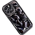 thumbnail image 1 of Compatible with iPhone Case,Electro Plated Water Ripple Curly Wave Shape Pattern Camera Lens Protection Soft Shockproof Cover Phone Case (Black,iPhone 13 Pro Max), 1 of 8