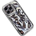 thumbnail image 1 of Compatible with iPhone Case,Electro Plated Water Ripple Curly Wave Shape Pattern Camera Lens Protection Soft Shockproof Cover Phone Case (White,iPhone X/Xs), 1 of 8