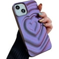 thumbnail image 1 of Compatible with iPhone Case,Electroplate 3D Heart Water Ripple Curly Wave Pattern Silicone Bumper Protection Soft Shockproof Cover Phone Case (Purple,iPhone 14), 1 of 6