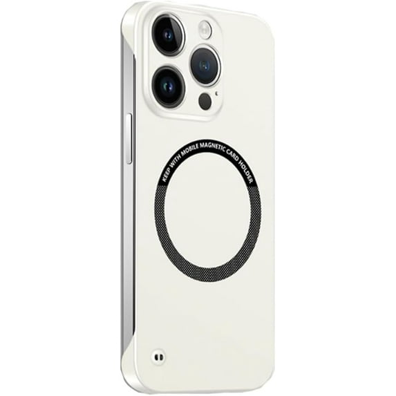 Compatible with iPhone Case,Frameless Slim Fit Design Ultra-Thin,Compatible with Magsafe & Wireless Charging,Hard Magnetic Shockproof Cover Phone Case (White,iPhone 12 Pro Max)