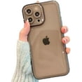 thumbnail image 1 of Compatible with iPhone Case,Glitter Diamond Camera Lens Bumper Protection,[Compatible with Wireless Charging] Clear Soft Shockproof Cover Phone Case (Brown,iPhone 11), 1 of 4