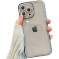 thumbnail image 1 of Compatible with iPhone Case,Glitter Diamond Camera Lens Bumper Protection,[Compatible with Wireless Charging] Clear Soft Shockproof Cover Phone Case (Grey,iPhone 13), 1 of 5