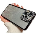 thumbnail image 1 of Compatible with iPhone Case,Glitter Diamond Electro Plated Bumper Clear Camera Lens Protection Soft Shockproof Cover Phone Case (Black,iPhone 15 Pro Max), 1 of 6
