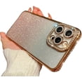 thumbnail image 1 of Compatible with iPhone Case,Glitter Diamond Electro Plated Bumper Clear Camera Lens Protection Soft Shockproof Cover Phone Case (Gold,iPhone 12 Pro Max), 1 of 8