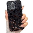 thumbnail image 1 of Compatible with iPhone Case,Glitter Electro Plated Argyle Checkered [Silky and Soft Touch] Full Body Protection Shockproof Cover Phone Case (Black,iPhone 15), 1 of 7