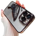 thumbnail image 1 of Compatible with iPhone Case,Glitter Electro Plated Butterfly Liquid Sand Camera Lens Protection Soft Shockproof Cover Phone Case (Silver,iPhone 16 Pro), 1 of 6