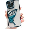 thumbnail image 1 of Compatible with iPhone Case,Glitter Electro Plated Butterfly Liquid Sand Clear Camera Lens Protection Soft Shockproof Cover Phone Case (Green,iPhone 12 Pro Max), 1 of 5