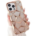 thumbnail image 1 of Compatible with iPhone Case,Glitter Electro Plated Gradient Argyle Checkered Camera Lens Protection Soft Shockproof Cover Phone Case (Gold,iPhone 13 Pro Max), 1 of 8