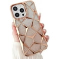 thumbnail image 1 of Compatible with iPhone Case,Glitter Electro Plated Gradient Argyle Checkered Camera Lens Protection Soft Shockproof Cover Phone Case (Gold,iPhone 14 Pro Max), 1 of 8