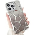 thumbnail image 1 of Compatible with iPhone Case,Glitter Electro Plated Gradient Argyle Checkered Camera Lens Protection Soft Shockproof Cover Phone Case (Silver,iPhone 14 Plus), 1 of 8