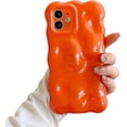 thumbnail image 1 of Compatible with iPhone Case, Glitter Glossy Electro Plated Curly Wave Water Ripple Design Camera Lens Protection Soft Shockproof Cover Phone Case (Orange,iPhone 12), 1 of 7