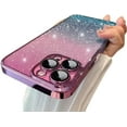 thumbnail image 1 of Compatible with iPhone Case,Glitter Gradient Electro Plated Bumper Camera Lens Protection [Compatible with Wireless Charging] Soft Shockproof Cover Phone Case (Rose Gold,iPhone 15 Plus), 1 of 7
