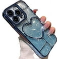 thumbnail image 1 of Compatible with iPhone Case,Glitter Gradient Heart Electro Plated Bumper Camera Lens Protection Clear Soft Shockproof Cover Phone Case (Blue,iPhone 13 Pro), 1 of 6