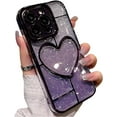 thumbnail image 1 of Compatible with iPhone Case,Glitter Gradient Heart Electro Plated Bumper Camera Lens Protection Clear Soft Shockproof Cover Phone Case (Purple,iPhone 13 Pro Max), 1 of 6