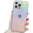 thumbnail image 1 of Compatible with iPhone Case,Glitter Laser Holographic Gradient Star Diamond Camera Lens Protection Clear Soft Shockproof Cover Phone Case (Clear,iPhone 15 Pro), 1 of 5